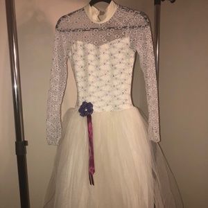 White Beige Sparkly Ballet Costume